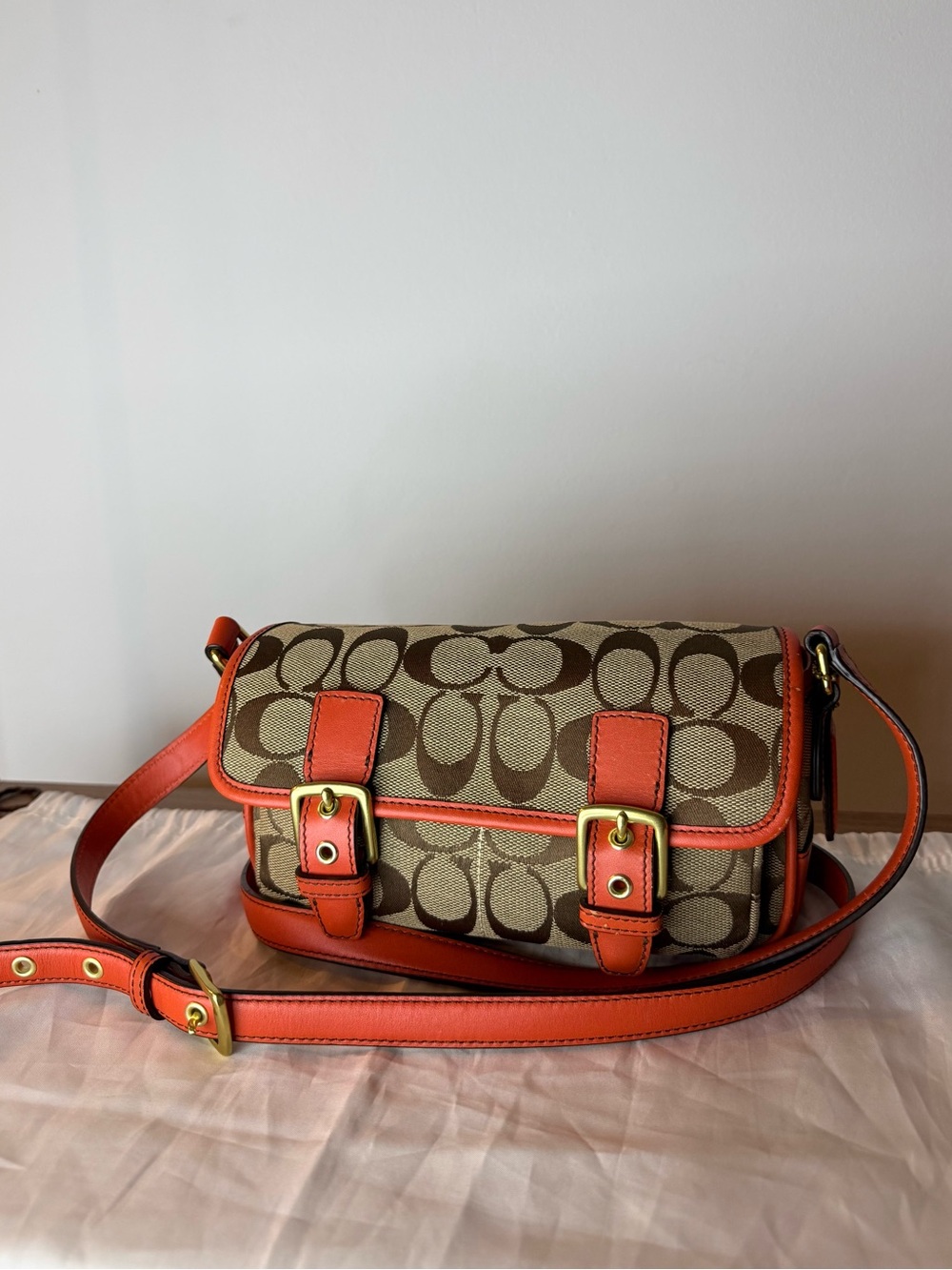 ULTRA RARE! Coach (2006) Signature Mini Field Bag- Vermillion